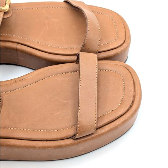 Schutz Wavy Ankle Strap Platform Sandals Women's Leather Brown Size US10.5B EU41 - Picture 11 of 11